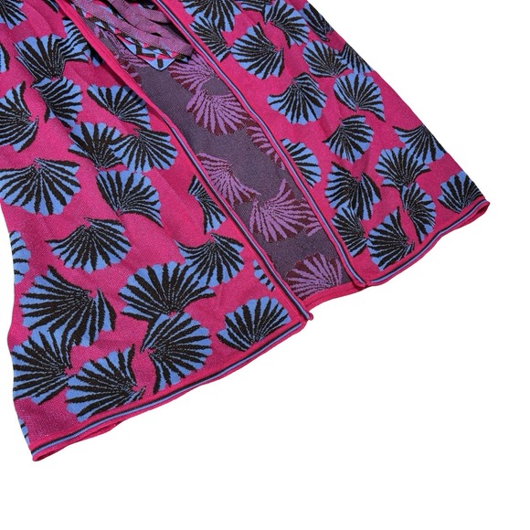 Diane von Furstenberg Lainey Metallic Jacquard Knit Wrap Dress in Fuchsia XS - Picture 3 of 5